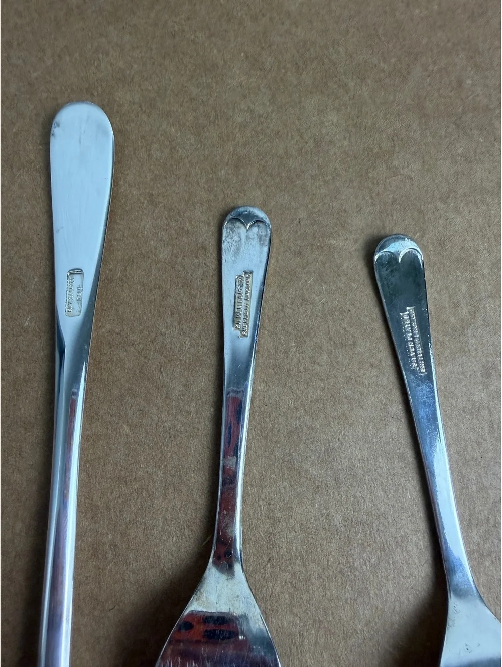 Flatwear - 3 silver plated relish type forks